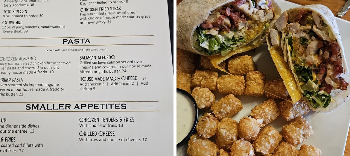 The Pine Room Menu